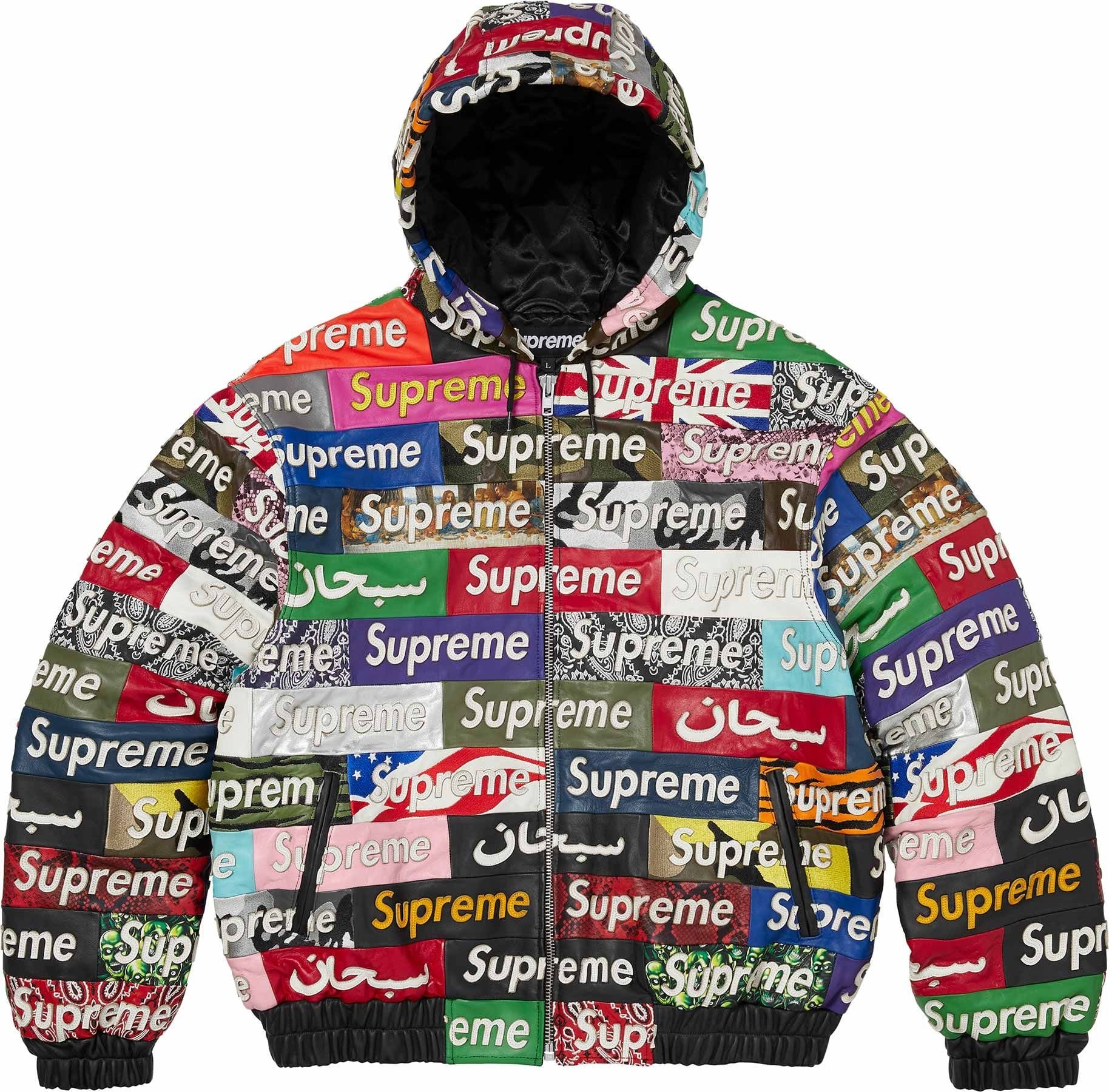 Supreme®/Jeff Hamilton® Box Logo Appliqué Hooded Leather Jacket